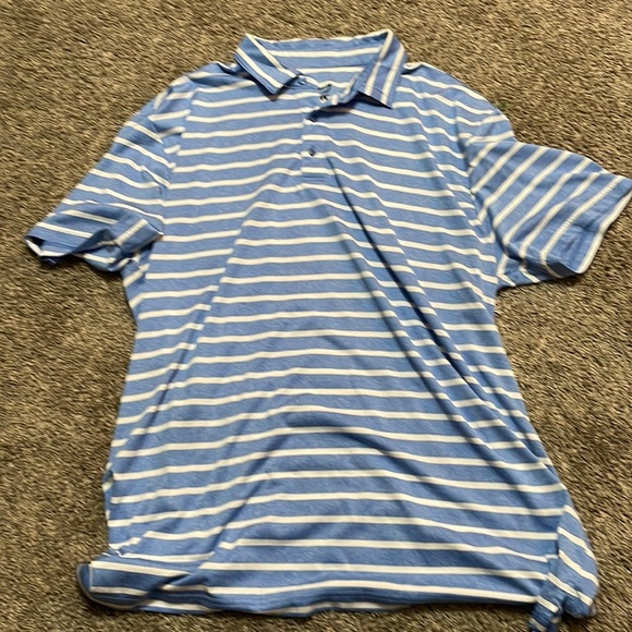 Tiger Woods Golf Polo TGW Men’s polo XL blue/white‎ striped DriFit lightweight - Picture 1 of 4